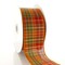 2 1/2" Wired Ribbon Fall Traditional Plaid Orange/Green 10 Yards